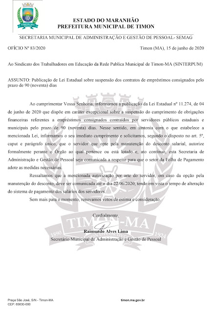 URGENTE! OS SERVIDORES TEM ATÉ O DIA 22/06 PARA SOLICITAR A CONTINUAÇÃO DOS DESCONTOS CONSIGNADOS