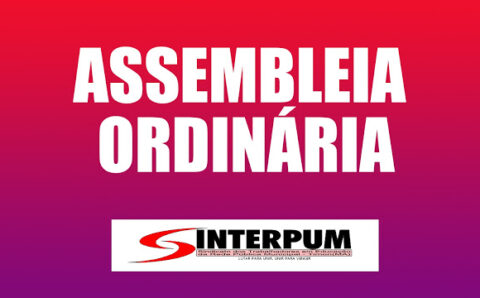 ASSEMBLEIA ORDINÁRIA NO DIA 01 DE JULHO DE 2019