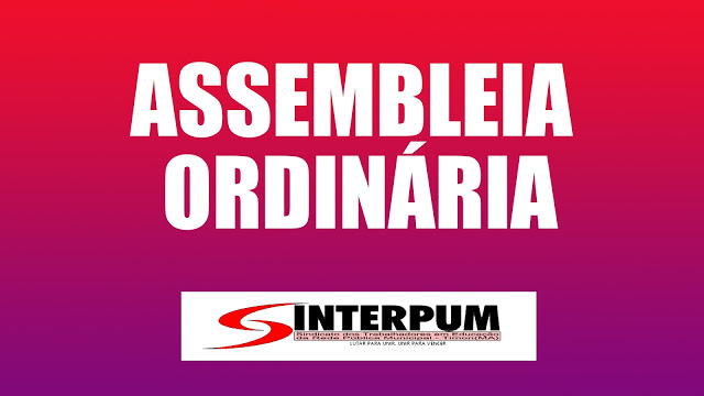 ASSEMBLEIA ORDINÁRIA NO DIA 01 DE JULHO DE 2019